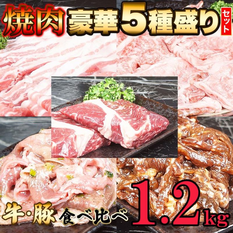 【天然生活】焼肉豪華セット5種 1.2kg