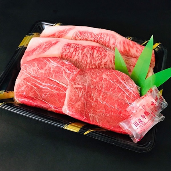 【佐藤精肉店】最高級銘柄「仙台牛」ステーキ2種贅沢食べ比べセット(サーロイン・200g2枚、ランイチ・150g2枚)