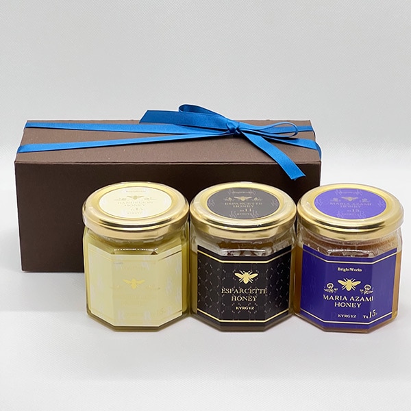 【Bright　Works】ギフト　キルギスハニー３種セット（180ｇ×3種）