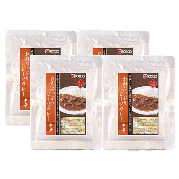 【こまち食品工業】ビ-フカレ-(中辛)4袋