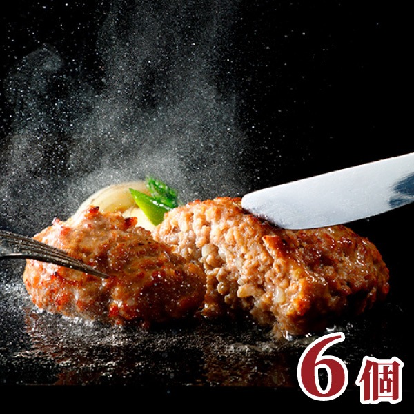 【うぃず】鉄板焼きビーフハンバーグ 6個