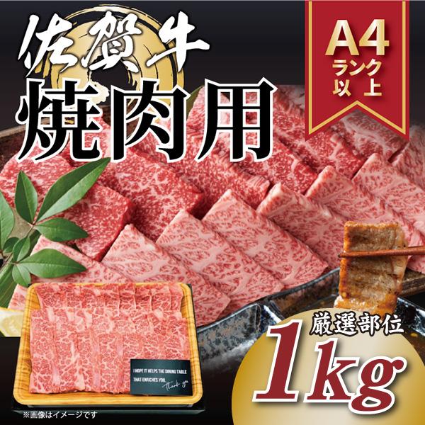 【MEAT PLUS】艶さし！【A4～A5】佐賀牛焼肉用　1kg（500ｇ×2ｐ）
