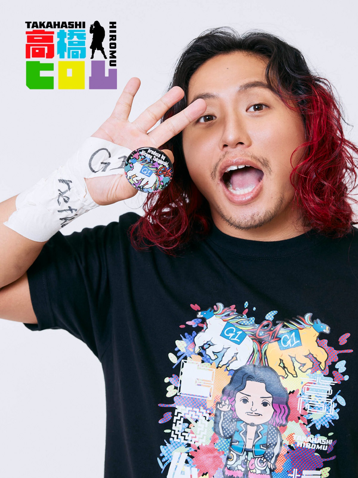 高橋ヒロム選手・缶バッジ【新日本プロレス×netkeiba