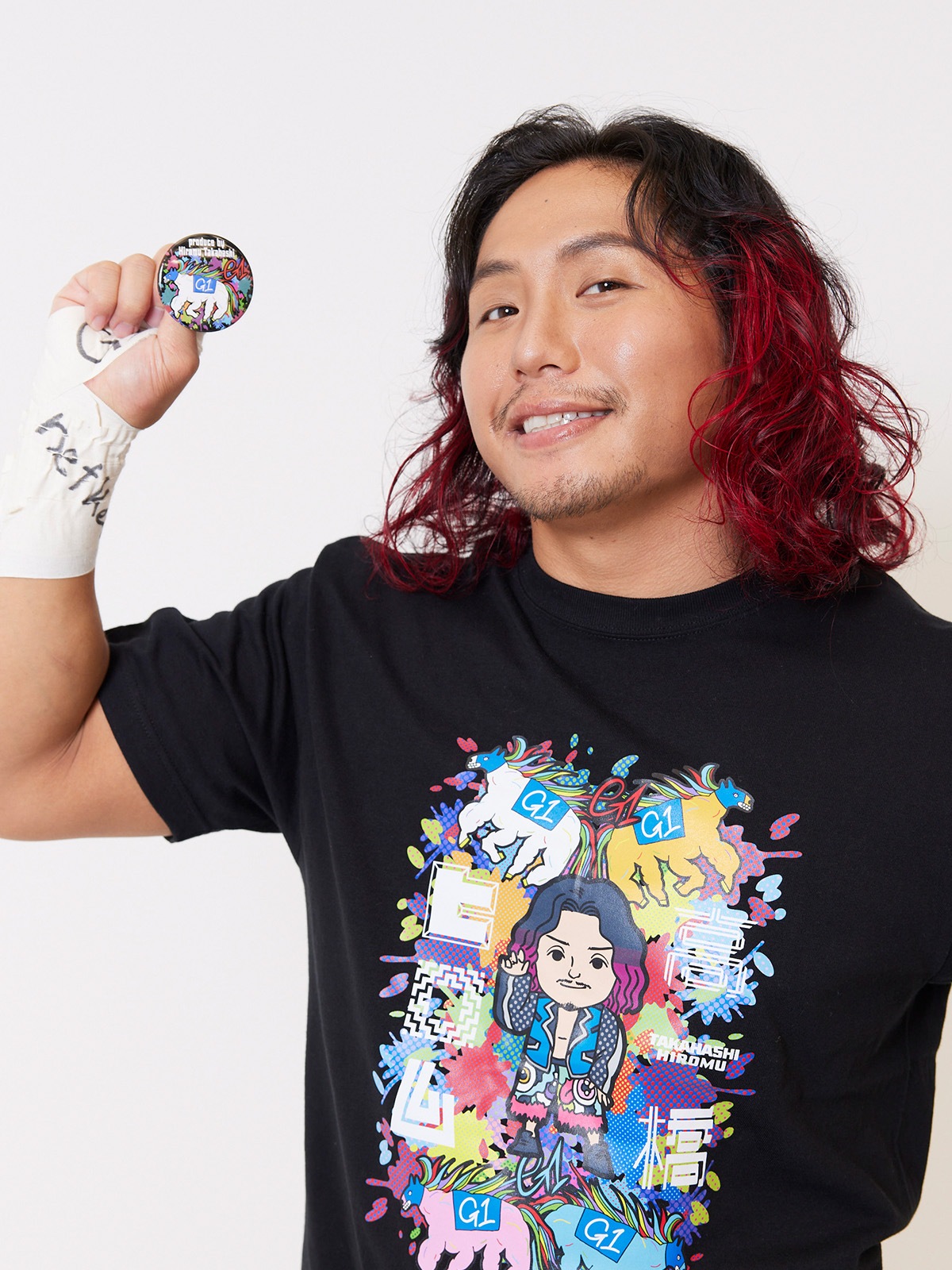 高橋ヒロム選手・缶バッジ【新日本プロレス×netkeiba