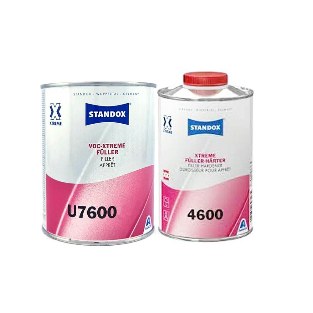 アクサルタ スタンドックス 02078085 VOC エクストリームフィラー U7600 グレー 3.5L + ハードナー4600 2.5L (各1本 セット) 取寄