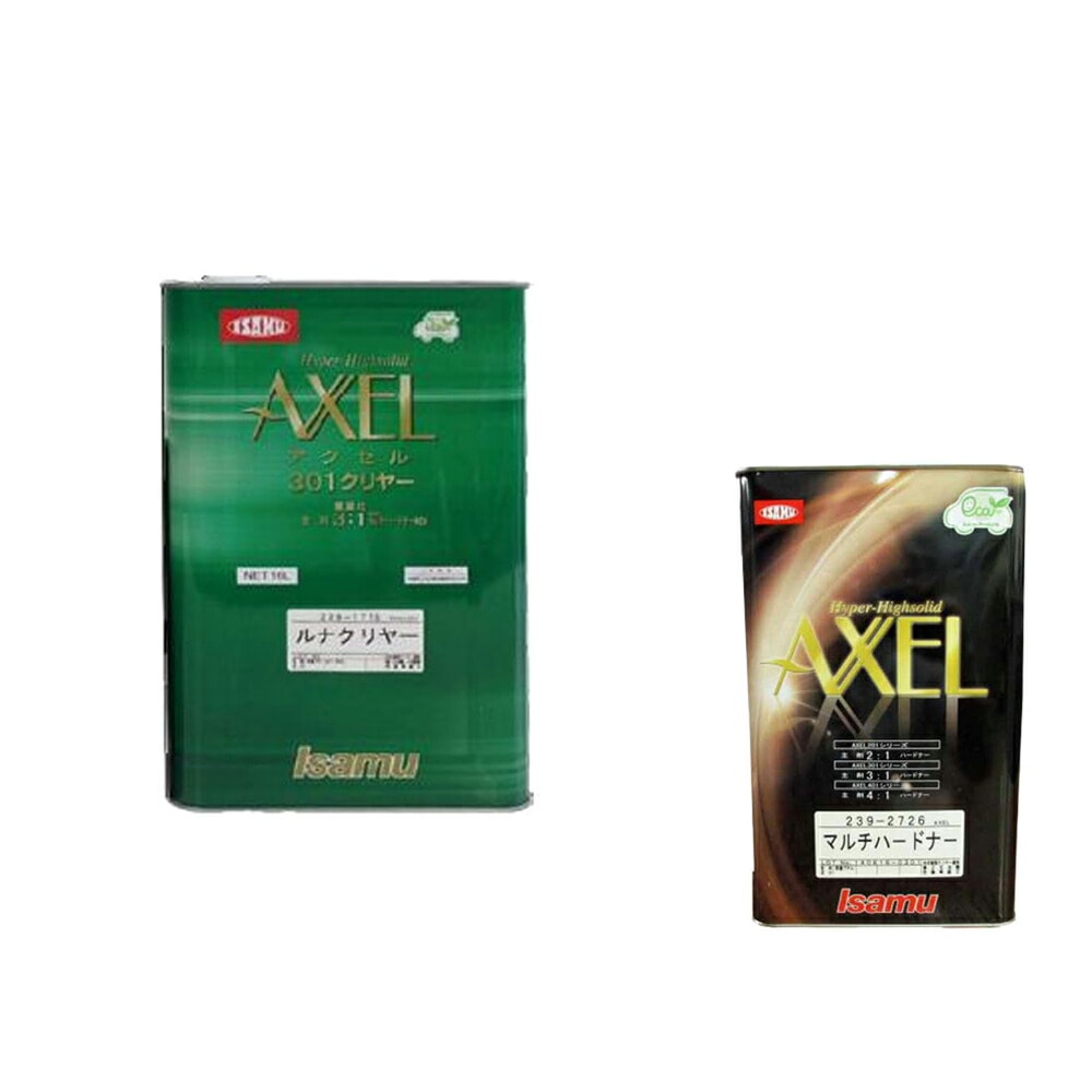 イサム塗料 アクセル301ルナクリヤー 3.5L 硬化剤0.9Lセット 取寄