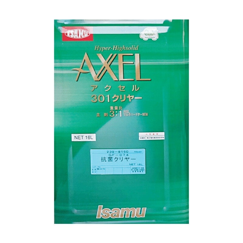 イサム塗料アクセル301 GF-074抗菌クリヤー 16L 硬化剤セット 取寄