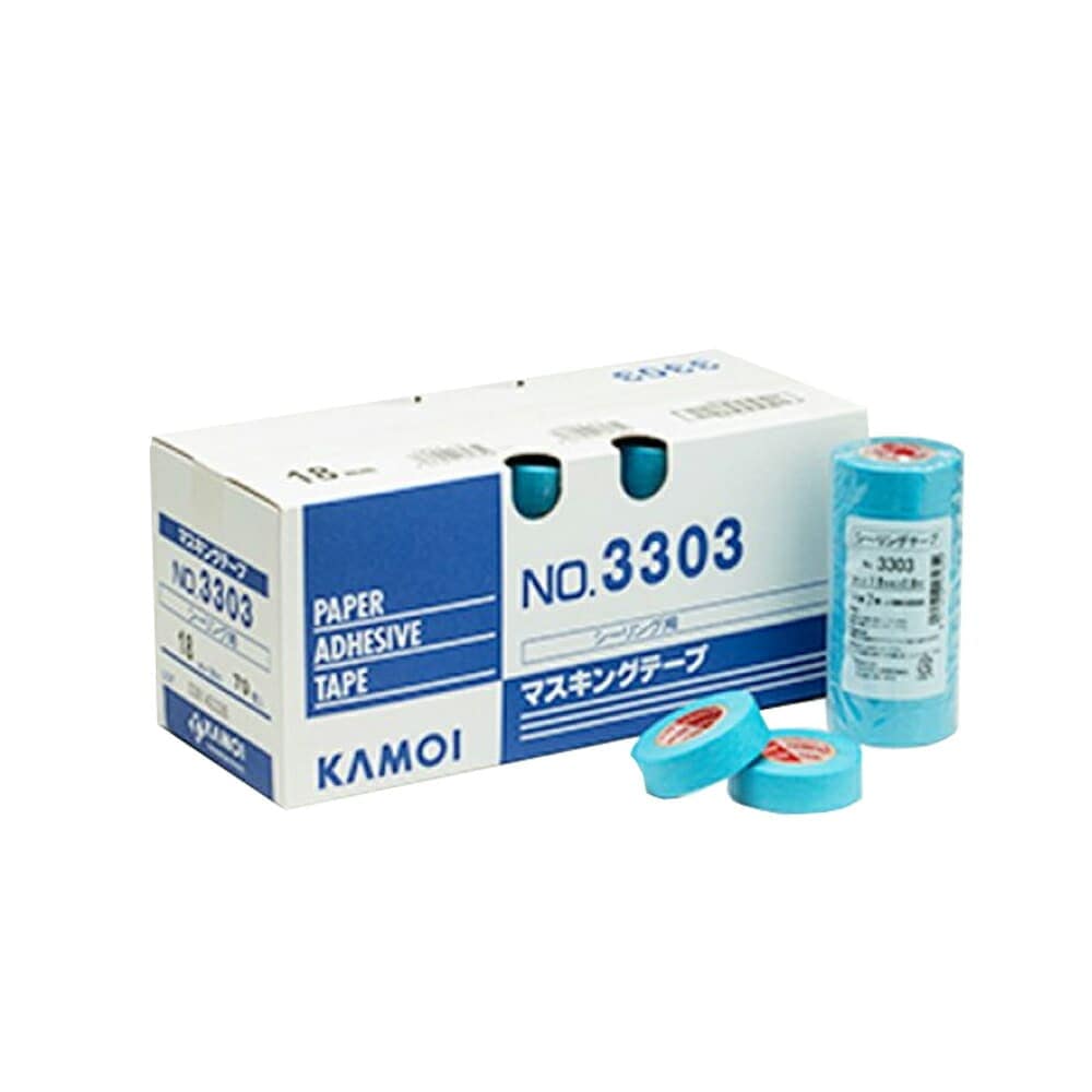 カモ井加工紙NO.3303 シーリング用マスキングテープ 21ﾐﾘ 60個入 1小箱 取寄