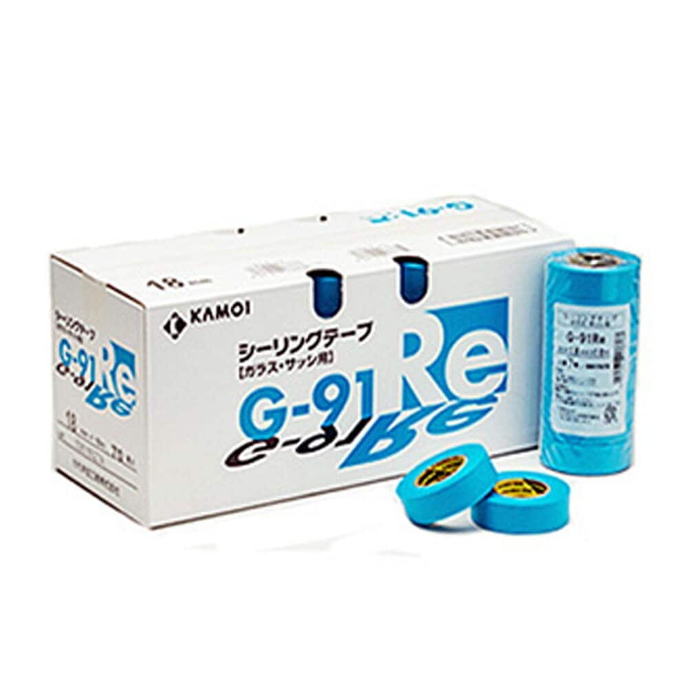 カモ井加工紙NO.G-91Re ガラス・サッシ用マスキングテープ 18ﾐﾘ 70個入 1小箱 取寄
