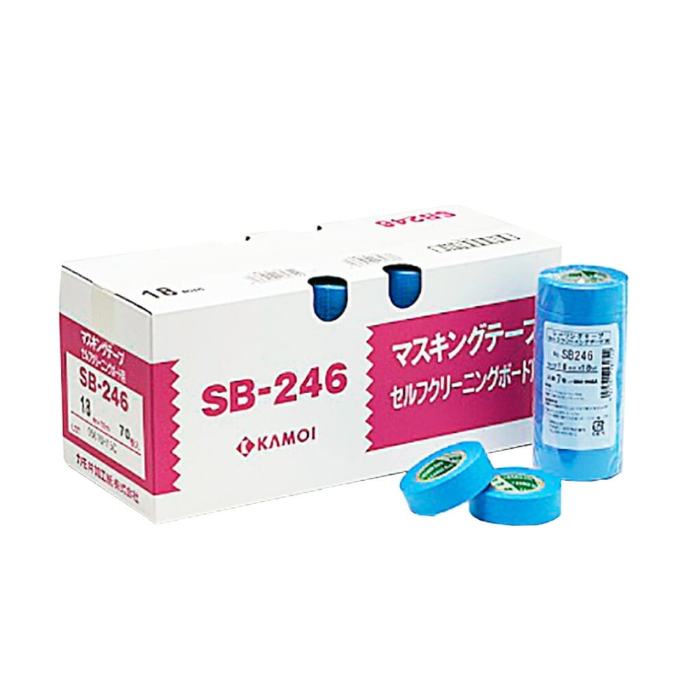 カモ井加工紙NO.SB246 シーリング用マスキングテープ セルフクリーニングボード用 21ﾐﾘ 60個入 1小箱 取寄