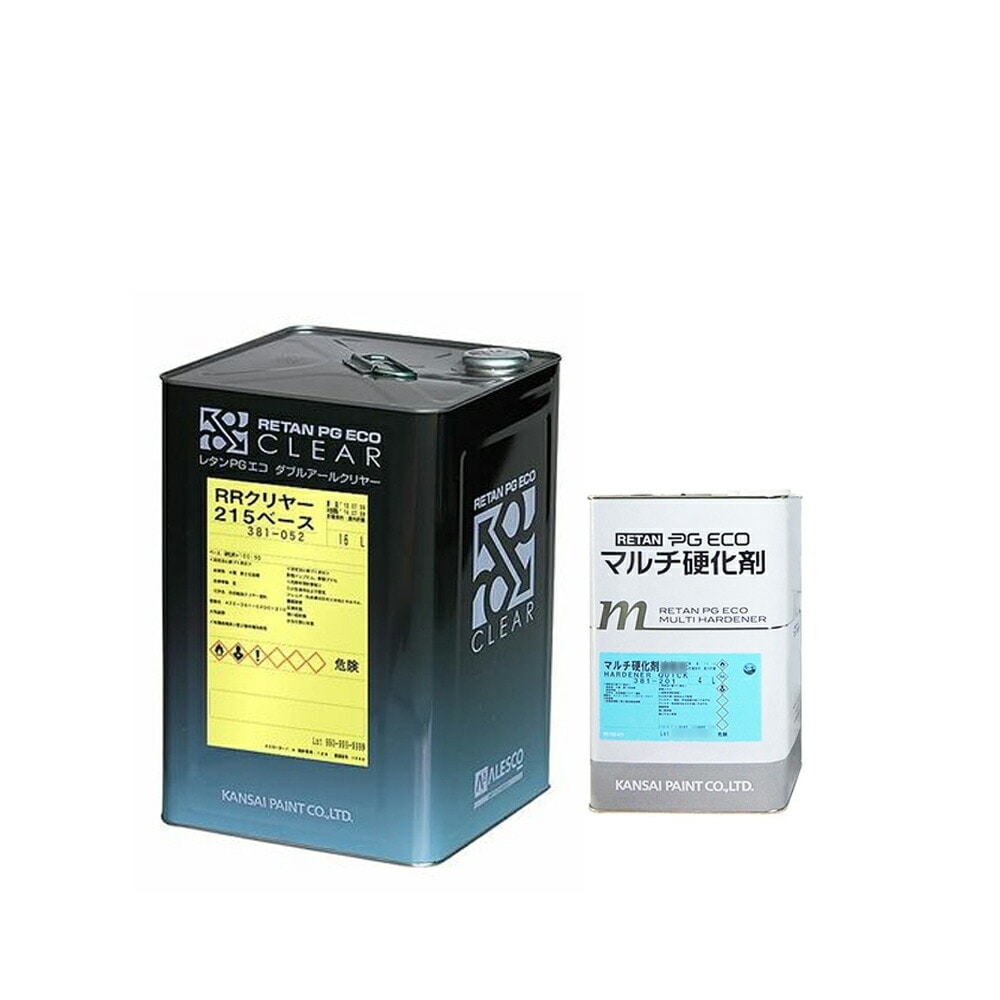 関西ペイント レタンPG エコRRクリヤー215ベース16L＋レタンPG エコマルチ 硬化剤 4L (クリヤーセット) 取寄