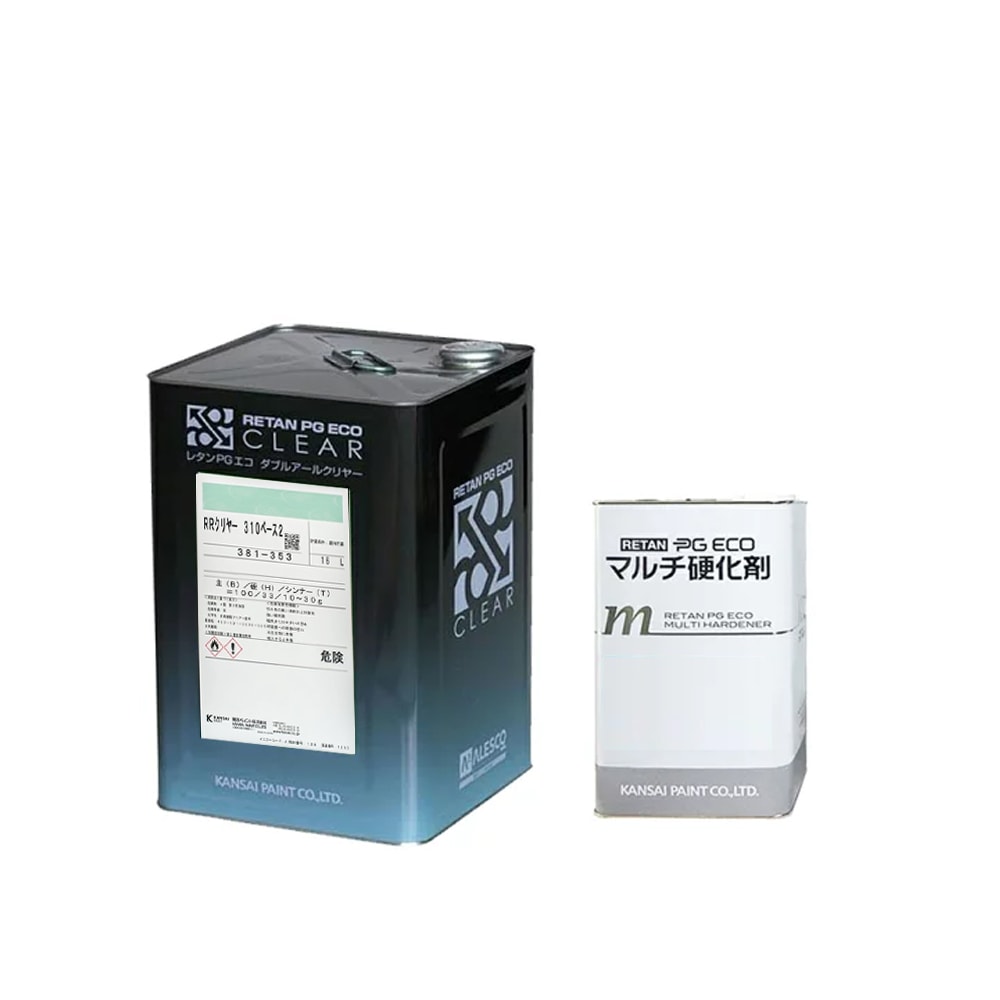 関西ペイント レタンPG エコRRクリヤー310ベース2 16L＋レタンPG エコマルチ 硬化剤 4L (クリヤーセット) 取寄