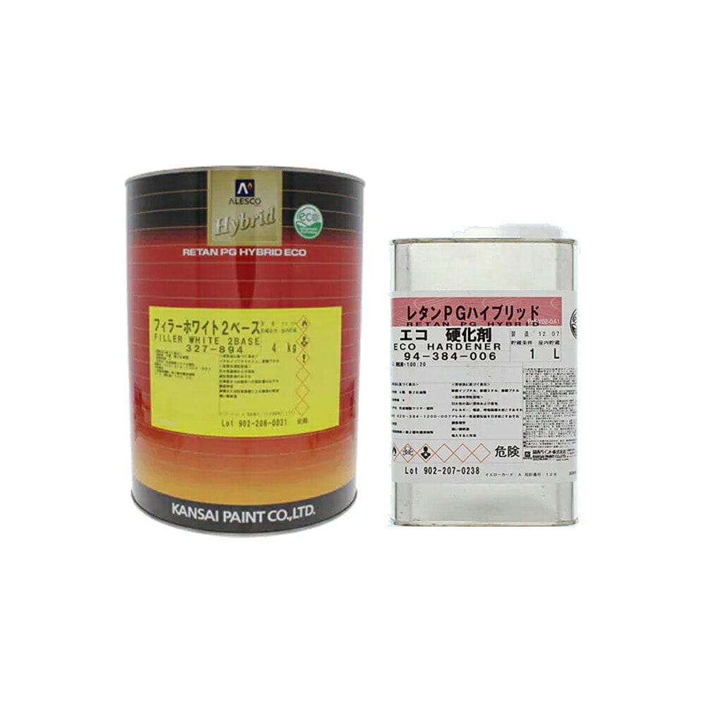 関西ペイント レタンPG ハイブリッド エコ フィラー  ベース4kg+硬化剤 1L (各1本 セット) 取寄