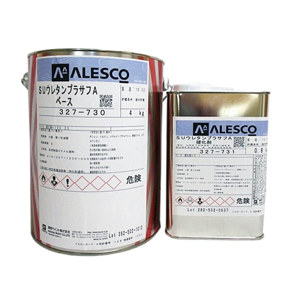 関西ペイント 327-730 SUウレタンプラサフ Aベース 4kg+327-731 SUウレタンプラサフA硬化剤0.8kg (各1本 セット) 取寄