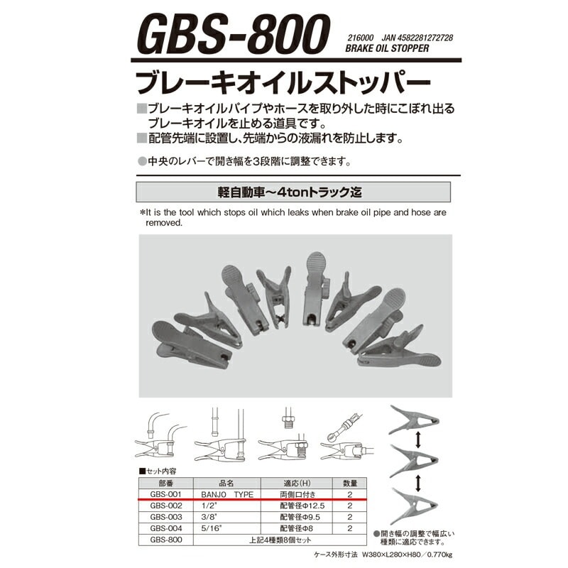 江東産業 GBS-001 ブレーキオイルストッパーBANJYO(T形状) 取寄