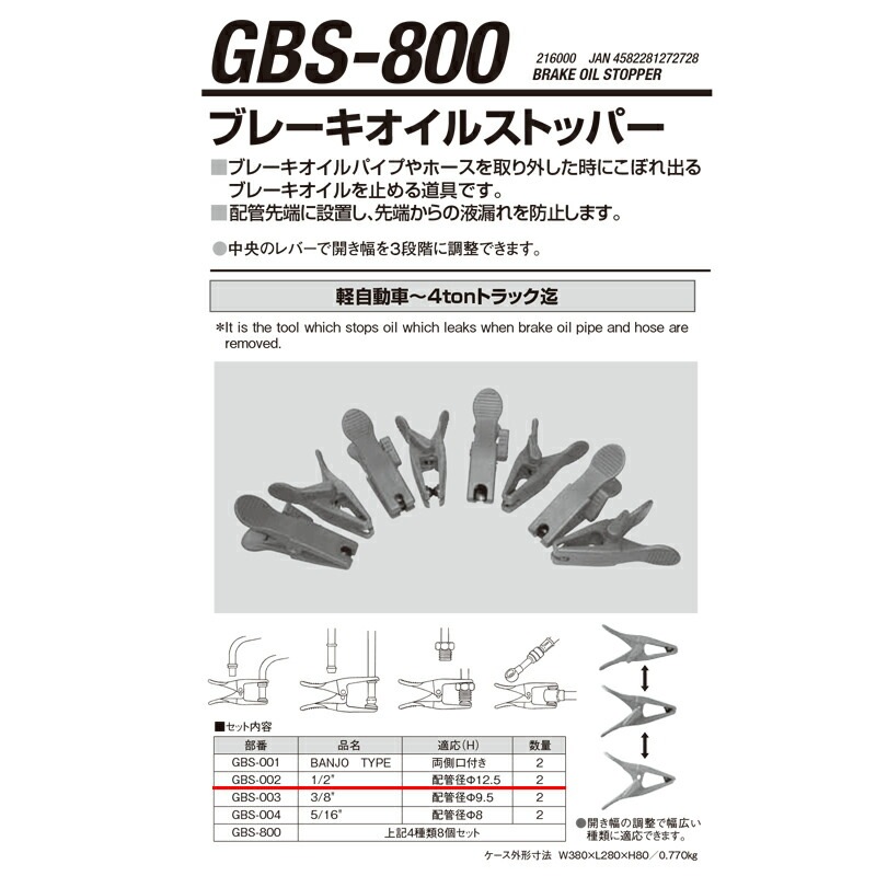 江東産業 GBS-002 ブレーキオイルストッパーφ13(1/2) 取寄