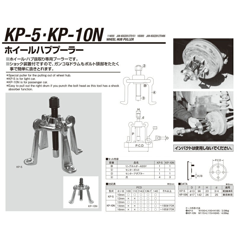 江東産業 KP-5 ホイールプ－ラー 取寄