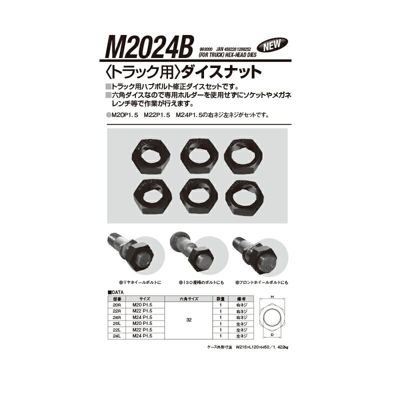 江東産業 M2024B トラック用ネジ修正 ダイスナットセット 取寄