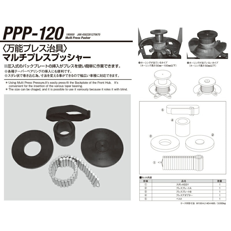 江東産業 PPP-120 マルチプレスプッシャー 取寄