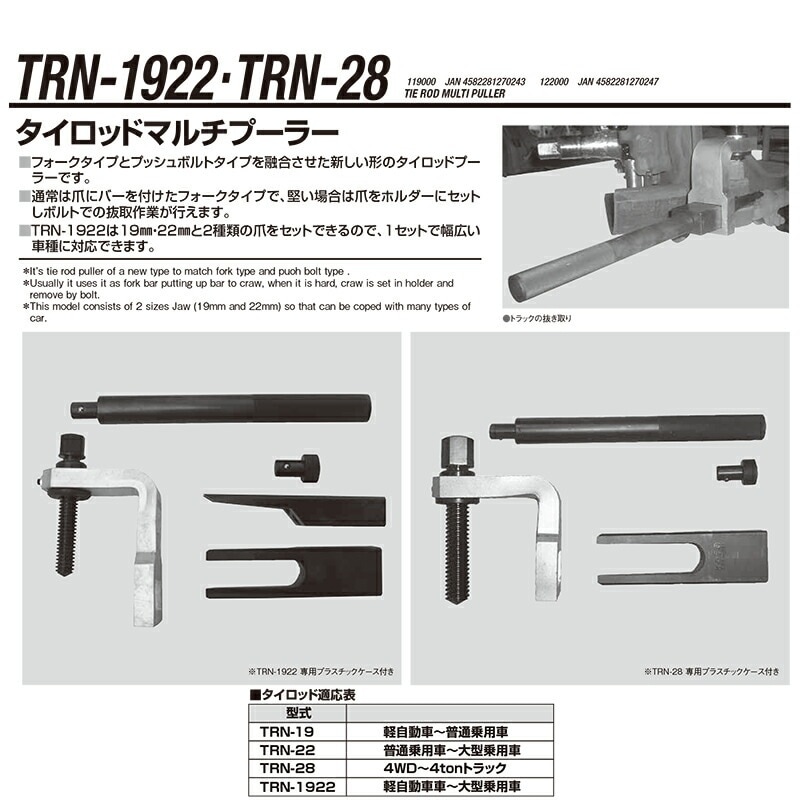 江東産業 TRN-19N タイロットマルチプーラー19 取寄