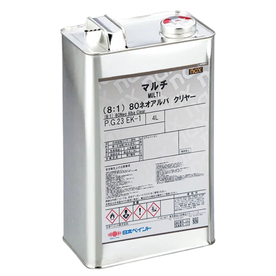 日本ペイント 3007914 naxマルチ (8:1)80 ネオアルバクリヤー 4L×1缶 取寄