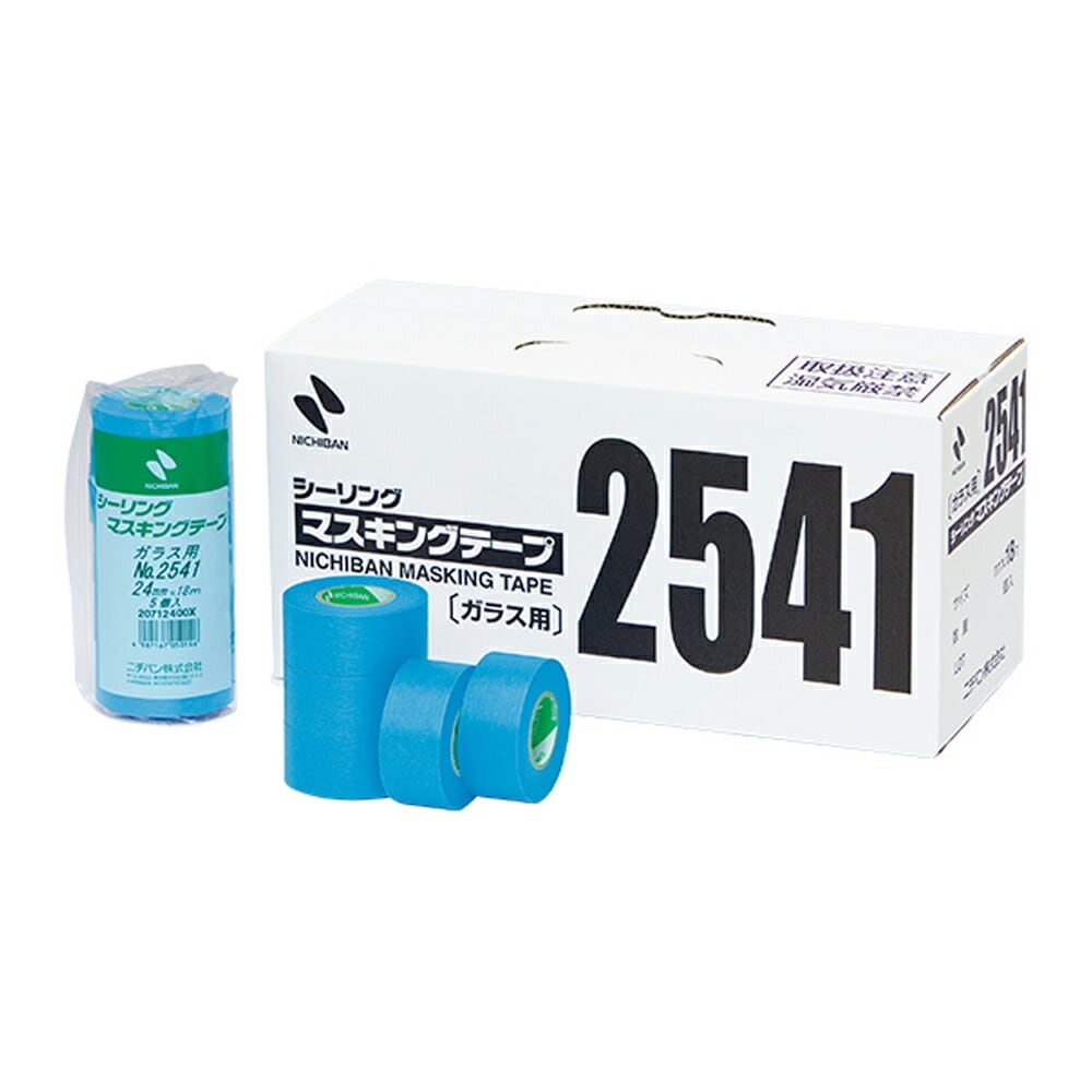 ニチバン NO.2541 ガラス用シーリングマスキングテープ18ﾐﾘ 70個入 1小箱 取寄