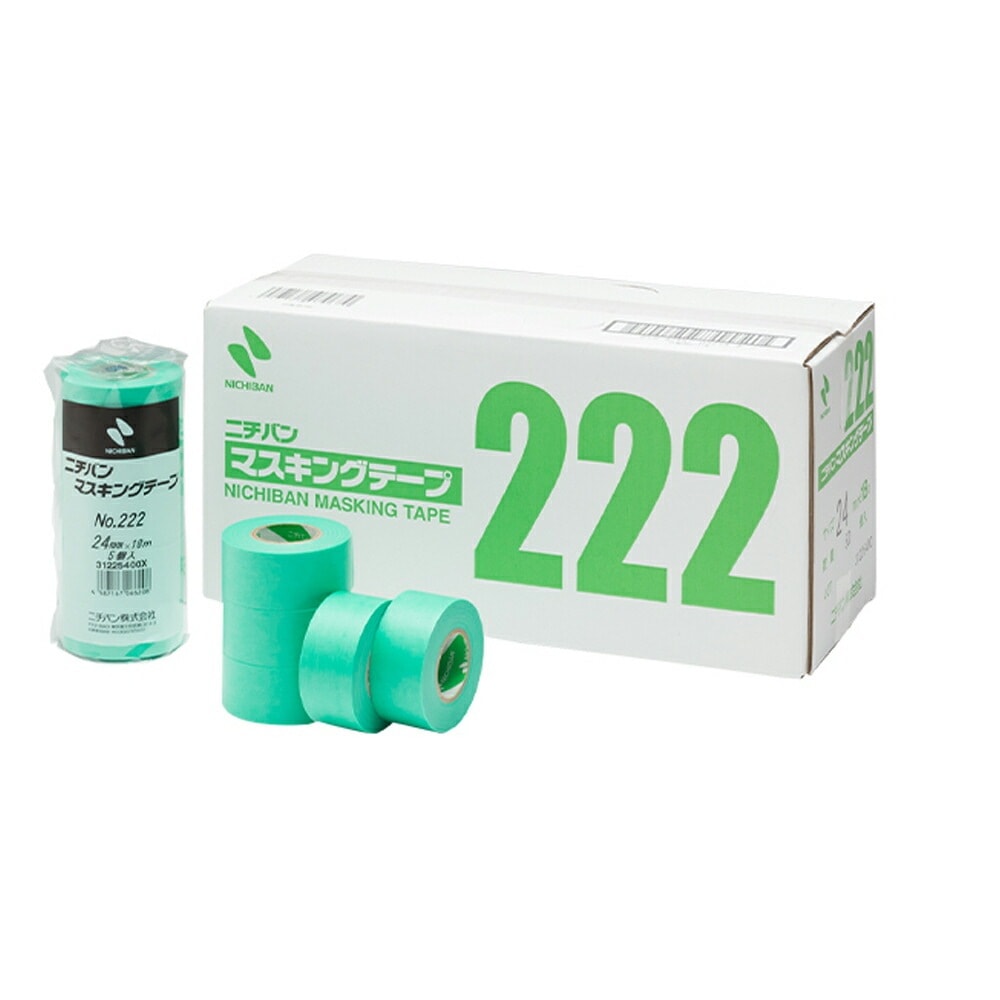 ニチバン NO.222 車両用マスキングテープ 15ﾐﾘ 80個入 1小箱 取寄