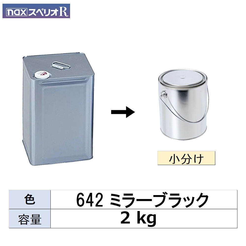 小容量サイズ 日本ペイント nax スペリオR 642 ミラーブラック 小分け販売 2kg 取寄