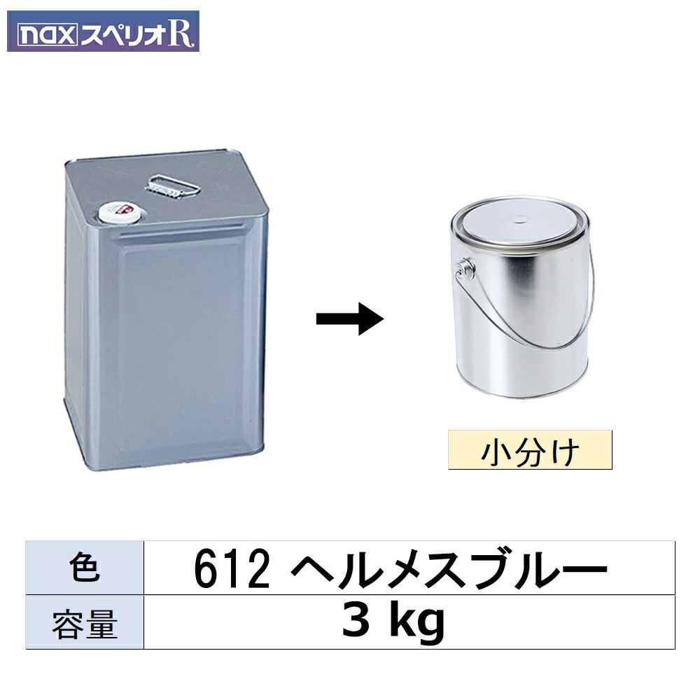 小容量サイズ 日本ペイント nax スペリオR 612 ヘルメスブルー 小分け販売 3kg 取寄