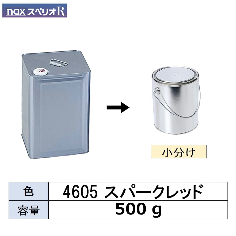 小容量サイズ 日本ペイント nax スペリオR 4605 スパークレッド 小分け販売 500g 取寄