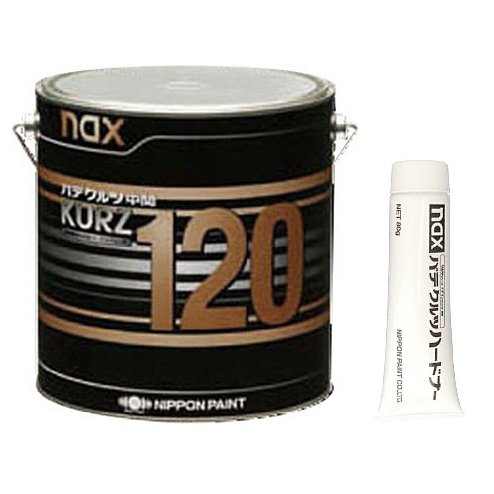 日本ペイント nax パテ クルツ R 120 (中間) 冬用 3.5kg + 硬化剤 (各1本 セット) 取寄