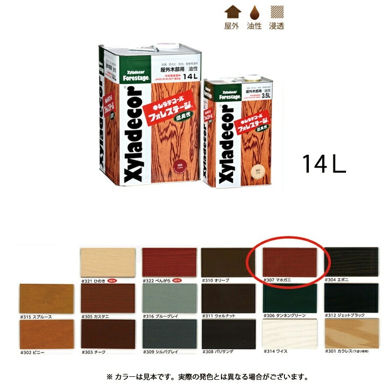 大阪ガスケミカル キシラデコールフォレステージ 307 マホガニ 14L 取寄