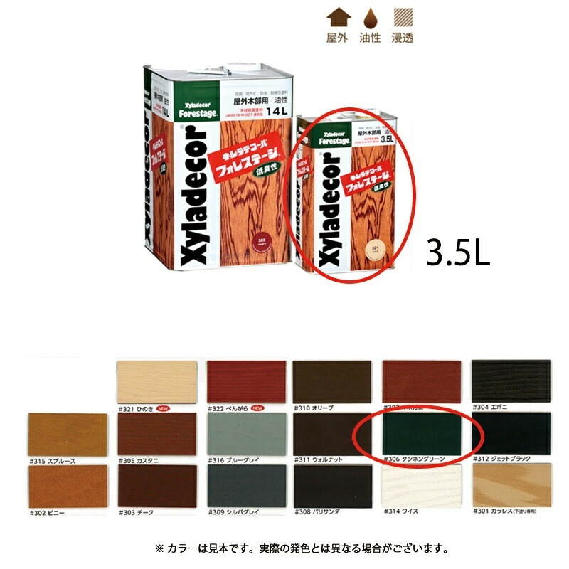 大阪ガスケミカル キシラデコールフォレステージ 306 タンネングリーン 3.5L 取寄
