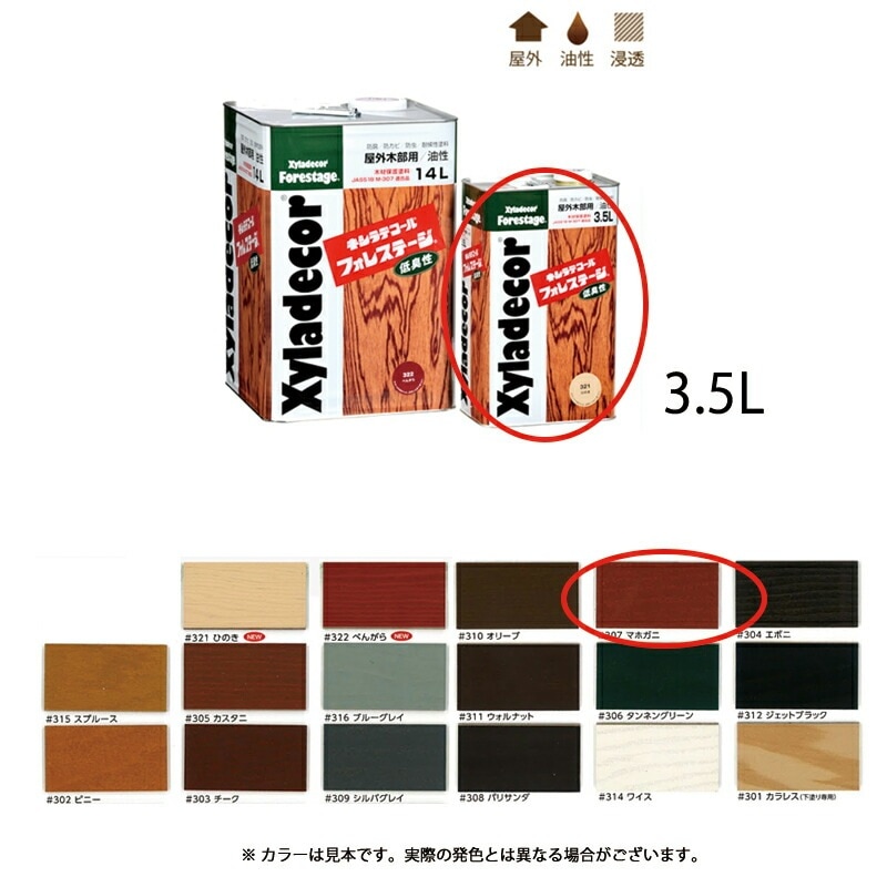 大阪ガスケミカル キシラデコールフォレステージ 307 マホガニ 3.5L 取寄