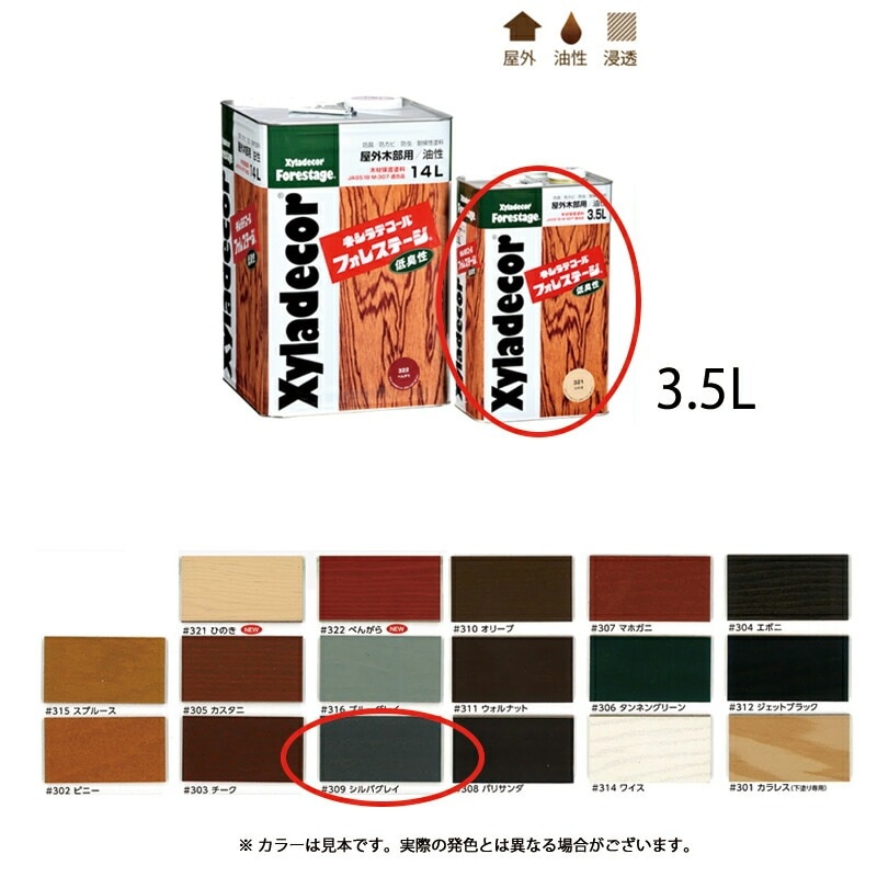 大阪ガスケミカル キシラデコールフォレステージ 309 シルバグレイ 3.5L 取寄