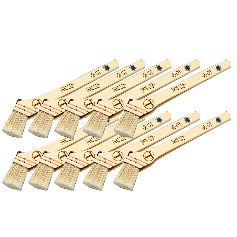 大塚刷毛 マルテー刷毛白星ダメ込み 筋違 白 10号×10本 取寄