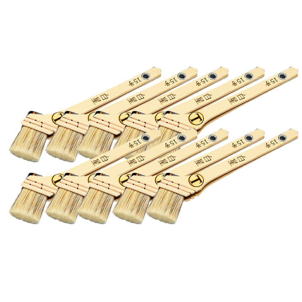 大塚刷毛 マルテー刷毛白星ダメ込み 筋違 白 15号×10本 取寄