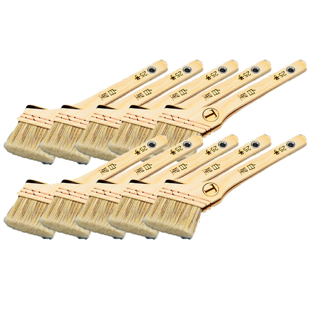 大塚刷毛 マルテー刷毛白星ダメ込み 筋違 白 25号×10本 取寄