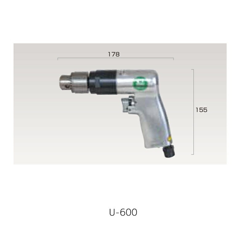 埼玉精機 10mmエアドリルリバース式 U-600×1台 取寄