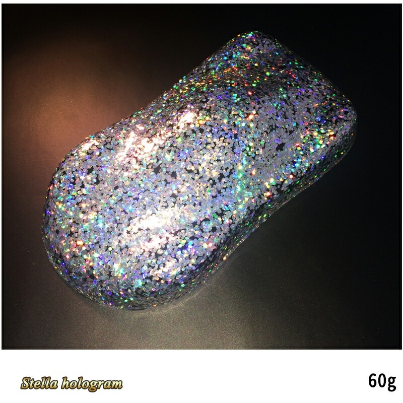 SHOWUP ステラホログラムフレーク SSH150 ステラシルバーレインボー 1.5mm 60g 取寄