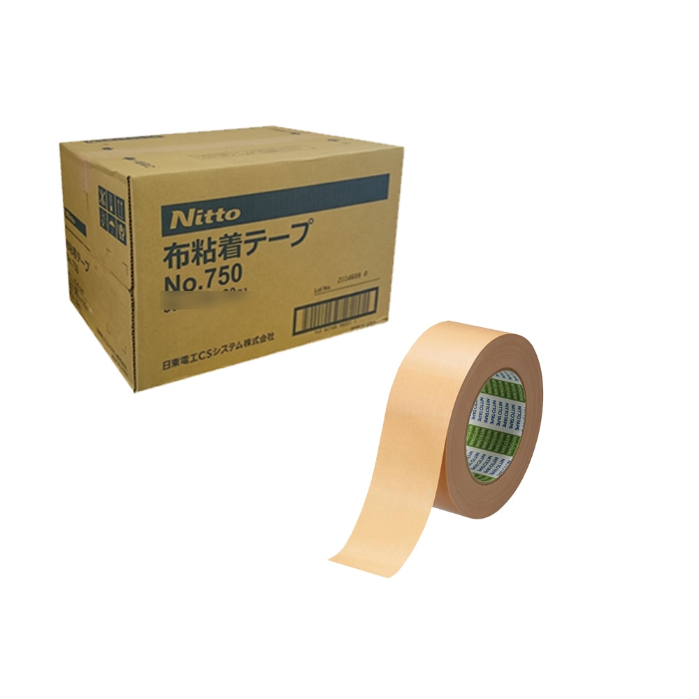 日東電工 NO.750 梱包用布粘着テープ25ミリ  J5070  取寄