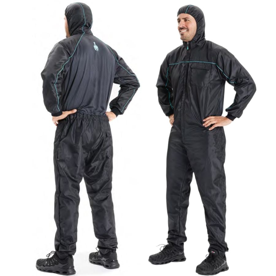 イスコ エアマスター ウルトラカバーオール オールシーズン対応 塗装服 ブラック/レーシンググリーン (サイズS・M・L・XL) 1着 AUC-S/M/L/XL 取寄