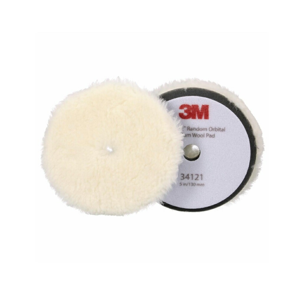3M スリーエム 34121 パーフェクト イット ランダムオービタル ミディアムウールコンパウンディングパッド 目消し用 白 130mm 2枚入 ×1袋  [置き配専用※同梱不可]  即日発送