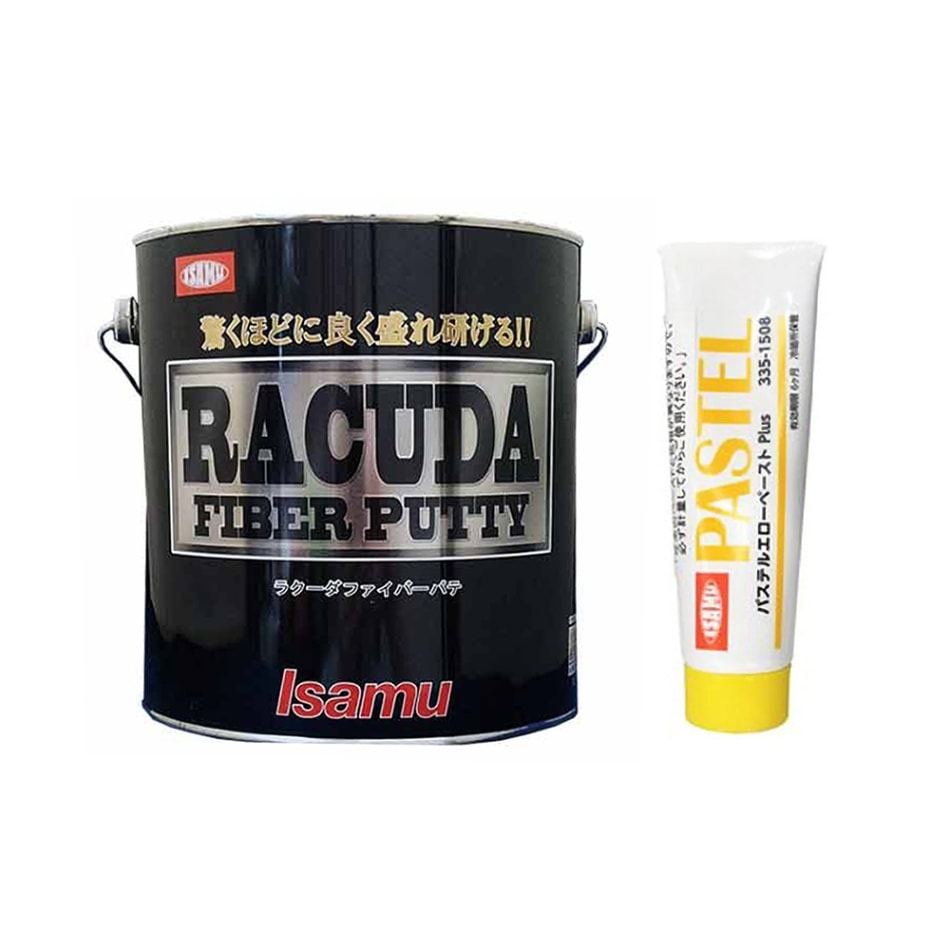 イサム塗料 ラクーダファイバーパテ 冬型 3.5kg 冬季販売11月～3月 + 硬化剤(各1本 セット)(※本店限定ペーパー付) 即日発送