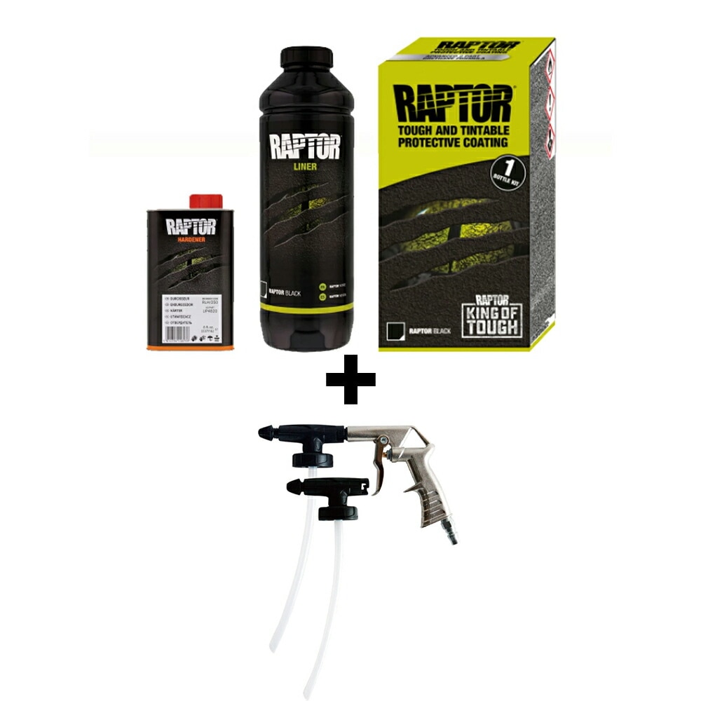 RAPTOR ラプターライナー ブラック 1L キット & ENDOX ノンクリーン UBSピストル ガンセット (ガン1個＋ボディパーツ2個) 特別セット 即日発送