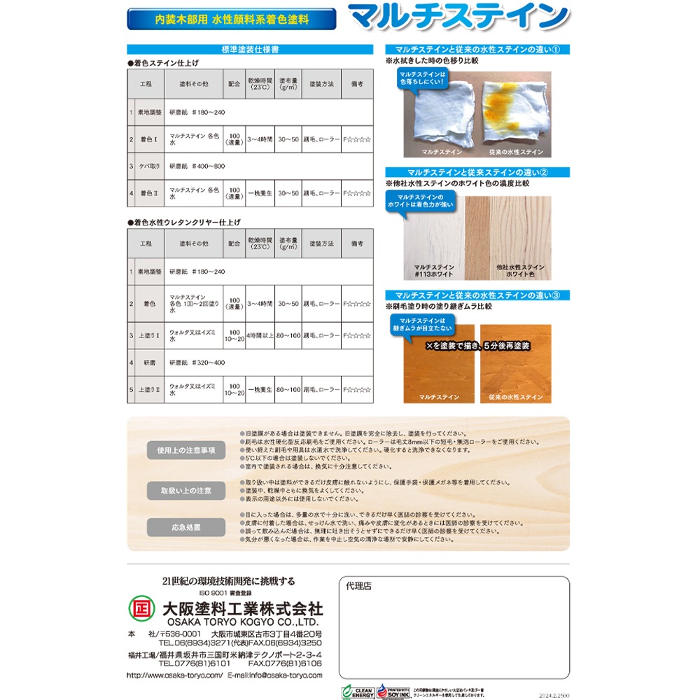 大阪塗料工業 マルチステイン 118 ブルー 0.9kg 水性顔料系着色