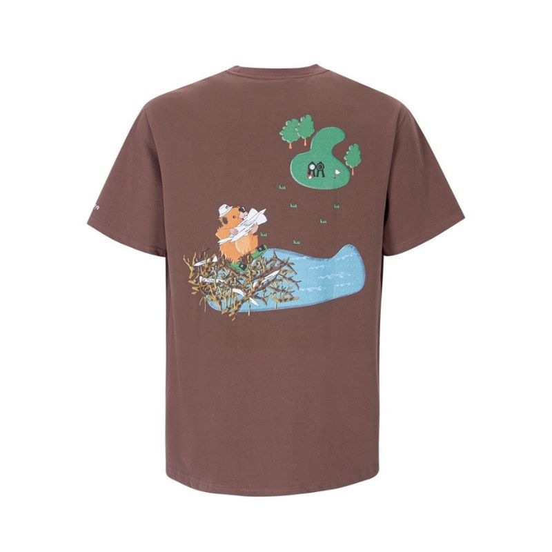 【直送品（買い合わせ不可）】Lサイズ ユニセックス Rolling Rolleye ブラウニースクリーン 半袖Tシャツ ブラウン　　