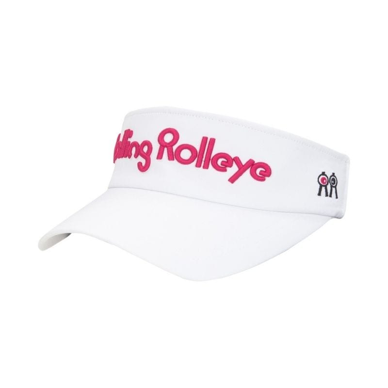 【直送品（買い合わせ不可）】フリーサイズ Rolling Rolleye ロールロールフォント バイザー ブラックピンクアイ ホワイト　　