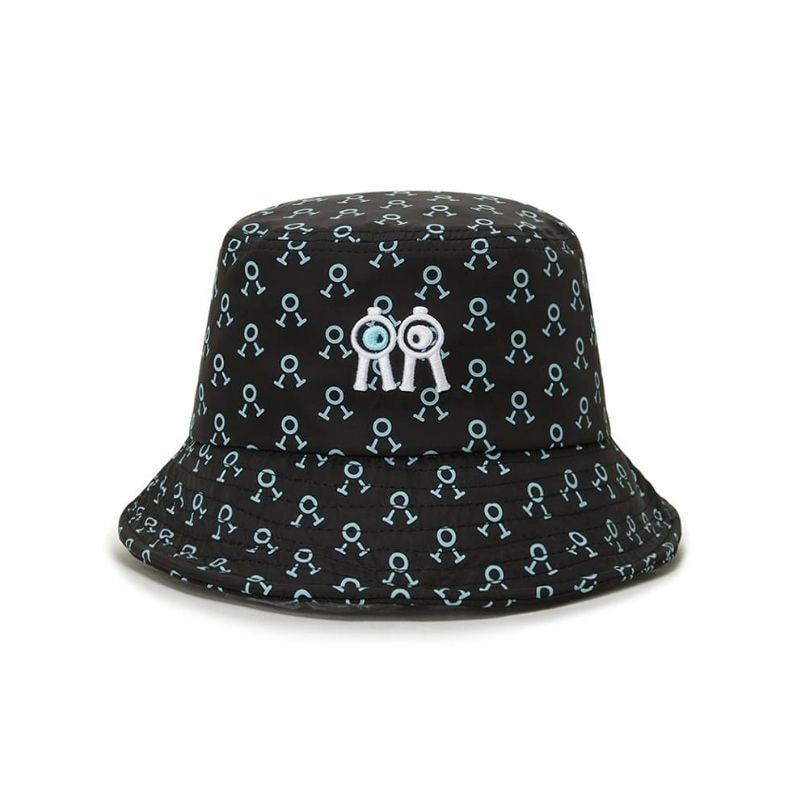 【直送品（買い合わせ不可）】Sサイズ(8cm) Rolling Rolleye バケットハット ミントロゴパターン ブラック　　