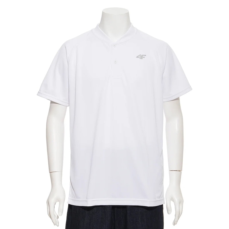 サイズ：M　4F メンズ ヘンリーネックTシャツ（WHITE）　　